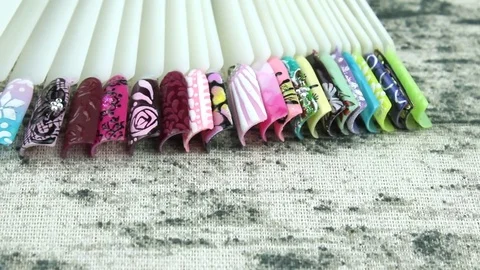 Tipsa templates manicure with beautiful design Stock Footage 85457090