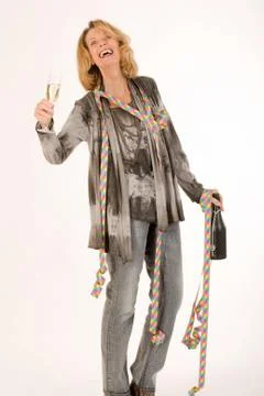 Tipsy old lady Stock-Fotos