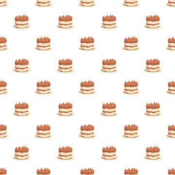 Tiramisu cake dessert seamless pattern design Stock Illustration