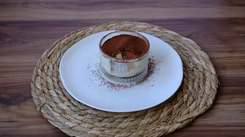 Tiramisu cake eating Stock Footage 236320503
