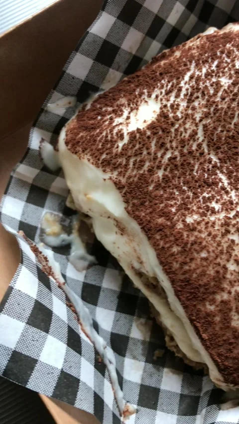 Tiramisu cake Stock Footage 296140865