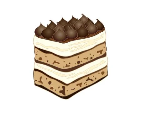 Tiramisu cake Illustrazione stock