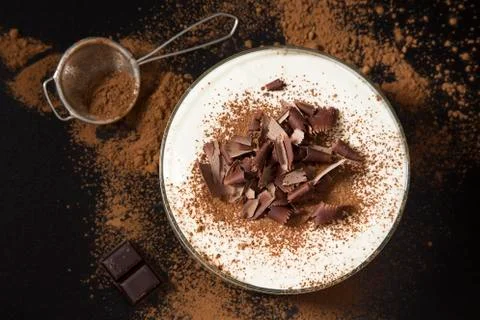 Tiramisu with chocolate Stock Photos