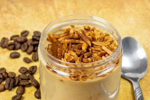 Tiramisu, close-up, on a table Stock Photos