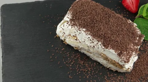 Tiramisu dessert cake (loop) Stock Footage 57659657