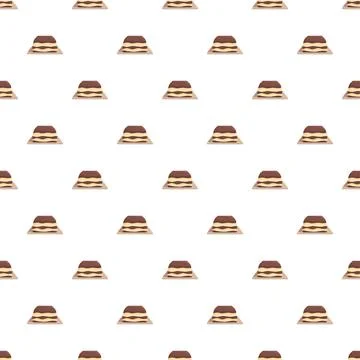 Tiramisu dessert seamless pattern design background Stock Illustration