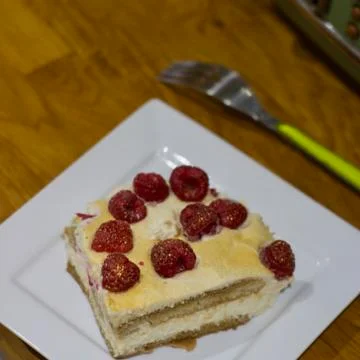 Tiramisu with raspberry Stock Photos