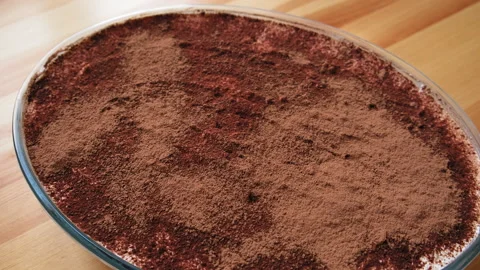 Tiramisu is on the table in the kitchen. Video stock 196892110