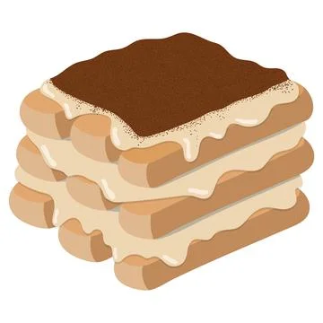 Tiramisu. vector illustration on a white background Stock Illustration