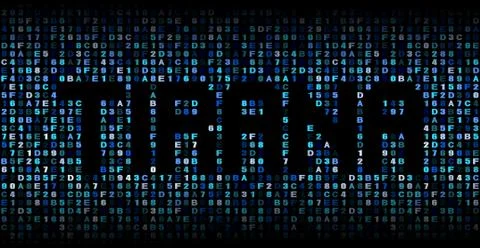 Tirana text on hex code illustration Stock Illustration