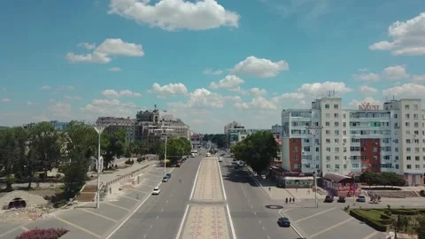 Tiraspol drone flight Vídeos de archivo 163874994