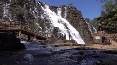 Tirathgarh waterfall 2 Stock Footage 245325965