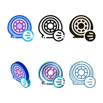 Tire air vent icon vector minimal outline Stock Illustration