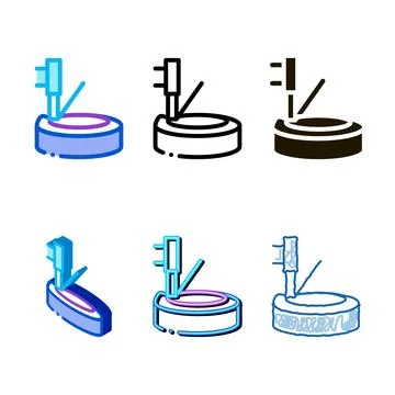 Tire and jack modern icon vector outline Stock Illustration
