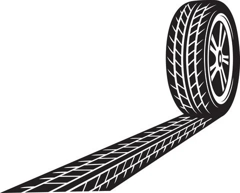 Tire and Track Stock Illustration