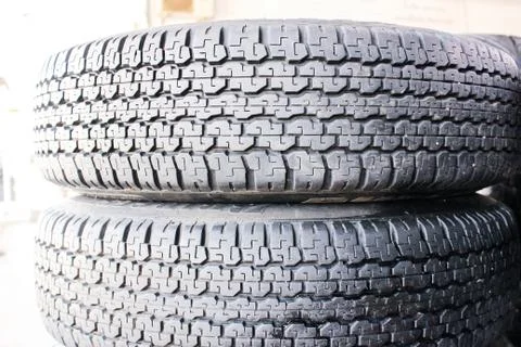 Tire auto car with texture pattern and steel great plate wheel Stock Photos