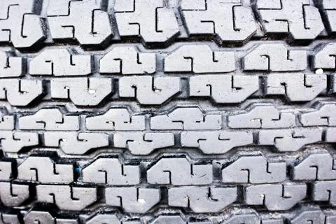 Tire auto car with texture pattern and steel great plate wheel Stock Photos