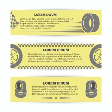 Tire banners set 스톡 일러스트