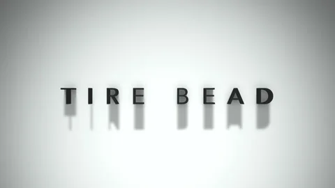 Tire bead title matte black writing overlaid a white background Stock Footage 301837778