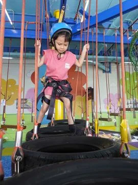 Tire bridge attraction Stock Photos