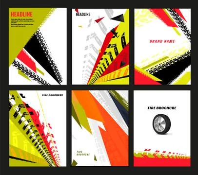 Tire Brochure Set Stock Illustration