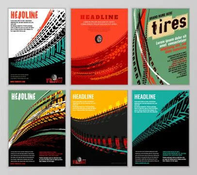 Tire Brochure Set Stock Illustration