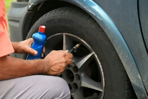 Tire calibration Stock Photos