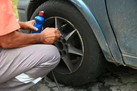 Tire calibration Stock Photos