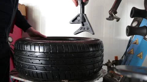 Tire Change In Service Stock Footage 61150751