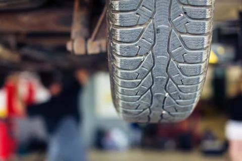 Tire Change At The Workshop 写真素材