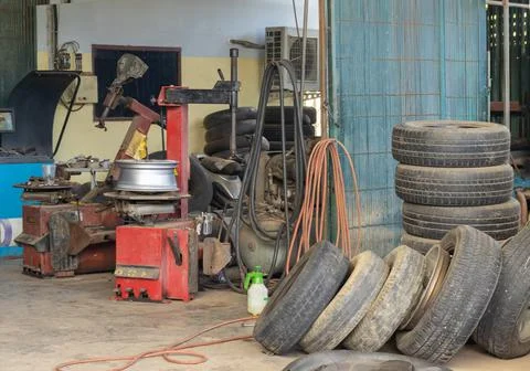 Tire changer Stock Photos