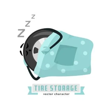 Tire character image Stock Illustration