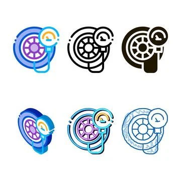 Tire clean inflation icon vector outline Stock Illustration