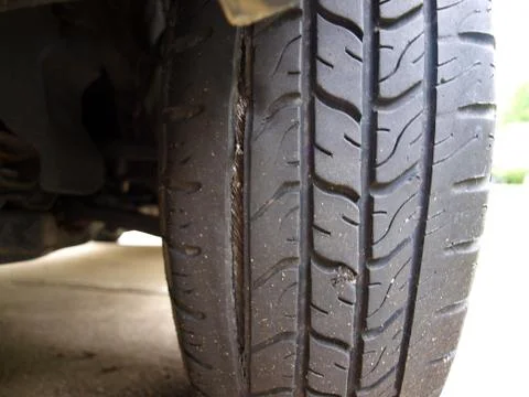 Tire damage Stock Photos
