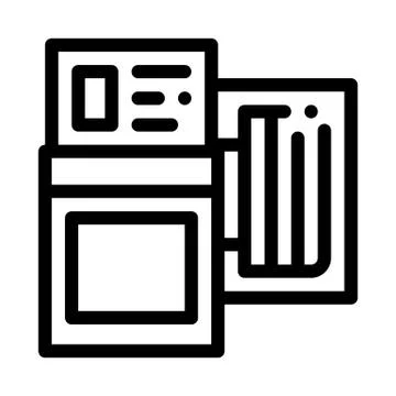 Tire diagnostics icon vector outline illustration Illustrazione stock