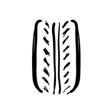 Tire drawn icon Stock Illustration
