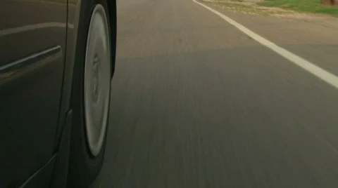 Tire driving down Road 스톡 동영상 491316