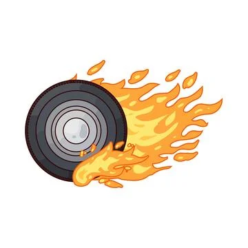 Tire fire illustration Stock Illustration
