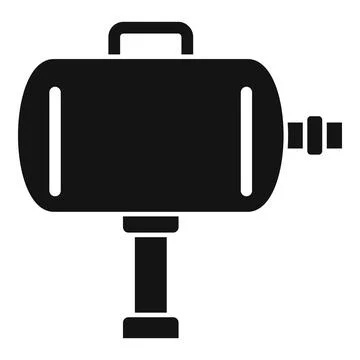 Tire fitting air compressor icon, simple style Stock Illustration