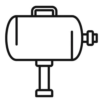 Tire fitting air compressor icon, outline style Stock Illustration