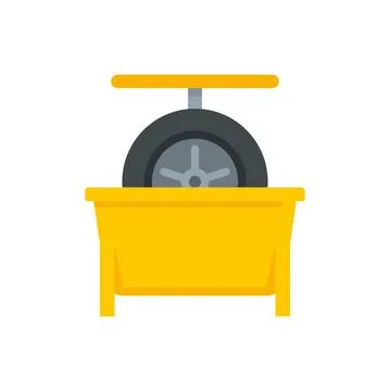 Tire fitting calibration icon flat isolated vector Stock Illustration
