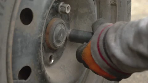Tire fitting close-up. Replacing the wheel. 스톡 동영상 146639330