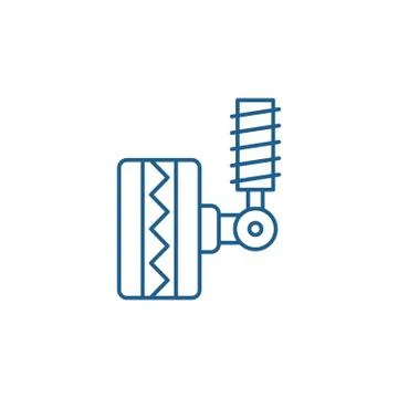 Tire fitting line icon concept. Tire fitting flat vector symbol, sign, outline Stock Illustration