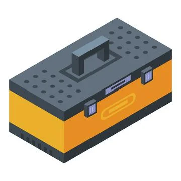 Tire fitting tool box icon, isometric style Ilustración de archivo
