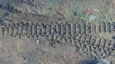 Tire footprint on the ground Stock Footage 197375464