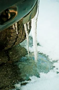 Tire with icecycle Stock Photos