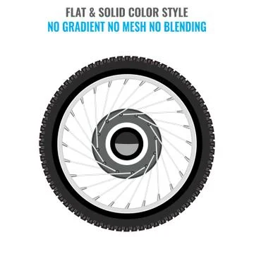 Tire icon with flat and solid color style. Vector illustration. Illustrazione stock