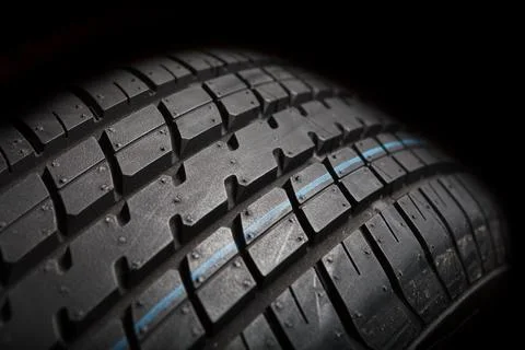 Tire isolated on black background Stock Photos