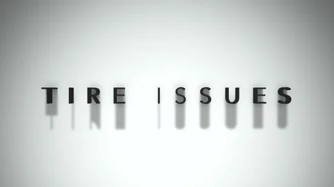 Tire issues title matte black text on a white base layer Stock Footage 301837775