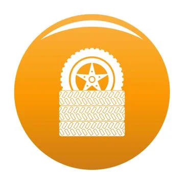 Tire leap icon vector orange Stock Illustration